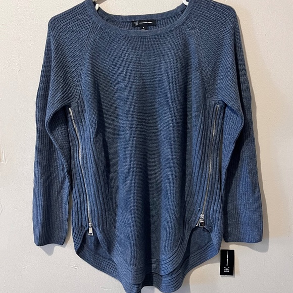 Women’s Waffle-Knit Side Zip Pullover Sweater, Medium - Picture 1 of 6